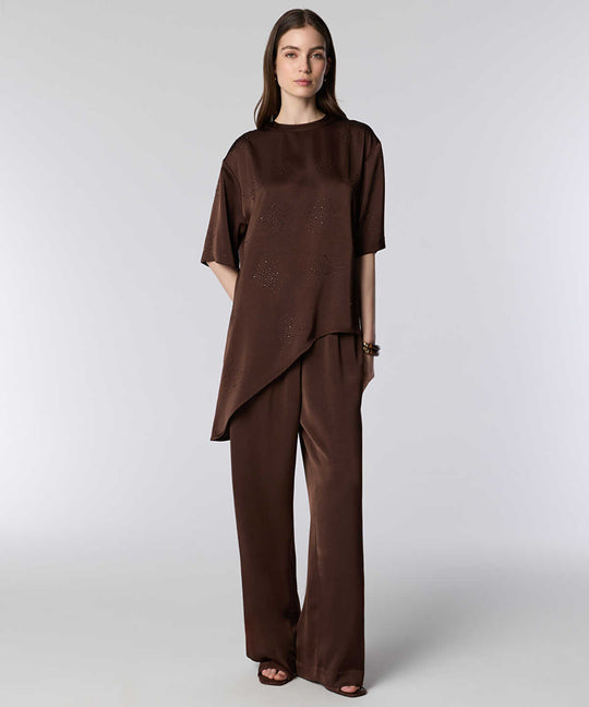 Satin Wide-Leg Trousers