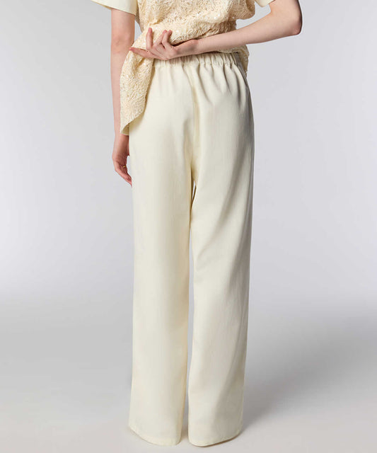 Elastic-Back Wide-Leg Trousers