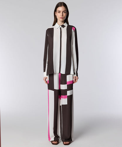 Color-Block Printed Trousers