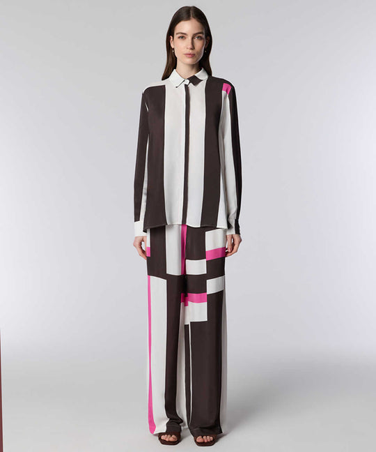 Color-Block Printed Trousers