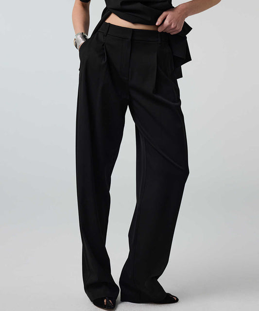 Viscose-Blend Wide-Leg Trousers