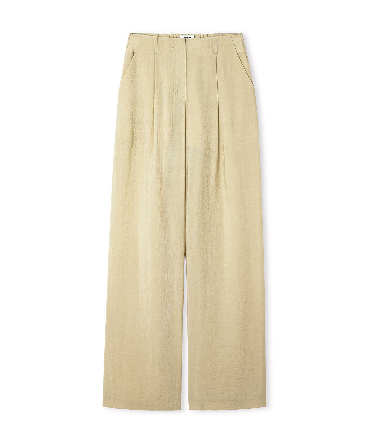 Zoomed Belted Crinkle-Effect Trousers