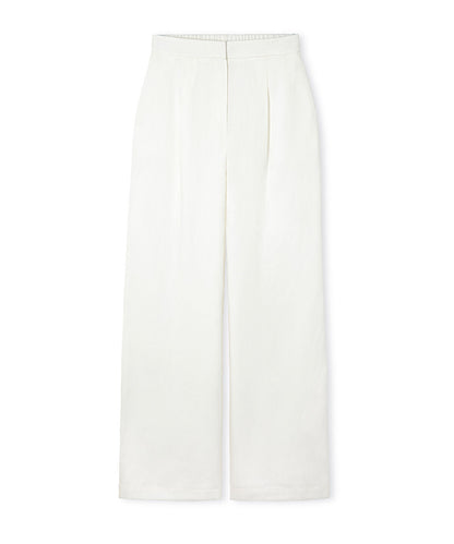 Linen-Blend Wide-Leg Trousers