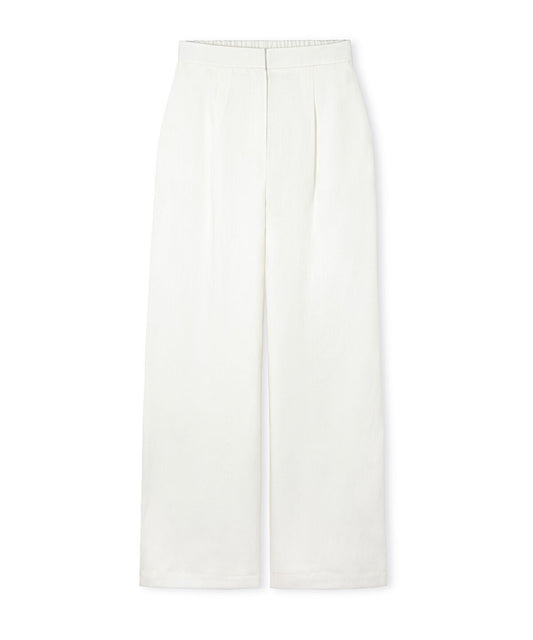 Linen-Blend Wide-Leg Trousers