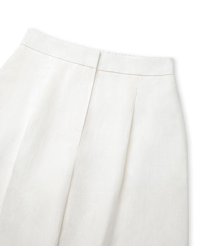 Linen-Blend Wide-Leg Trousers