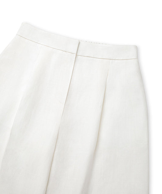Linen-Blend Wide-Leg Trousers