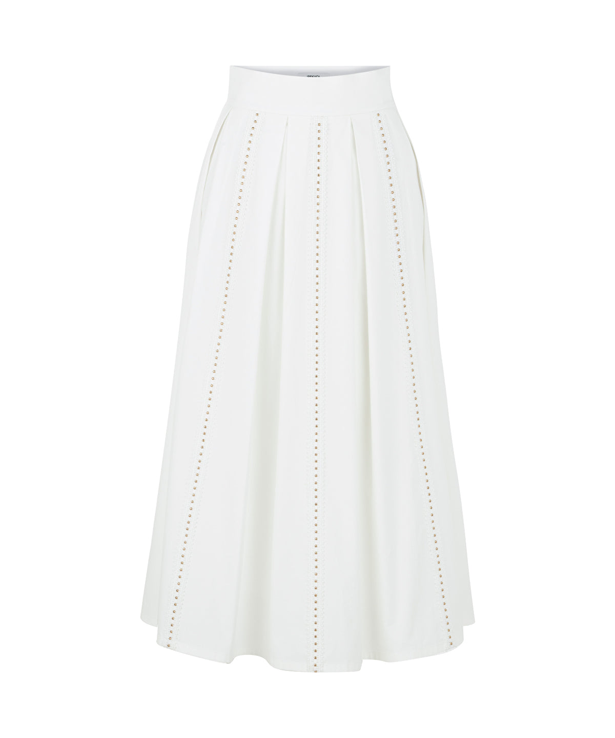 Lace-Trim Poplin Skirt