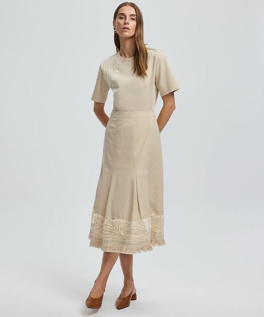 Embroidered Midi Skirt