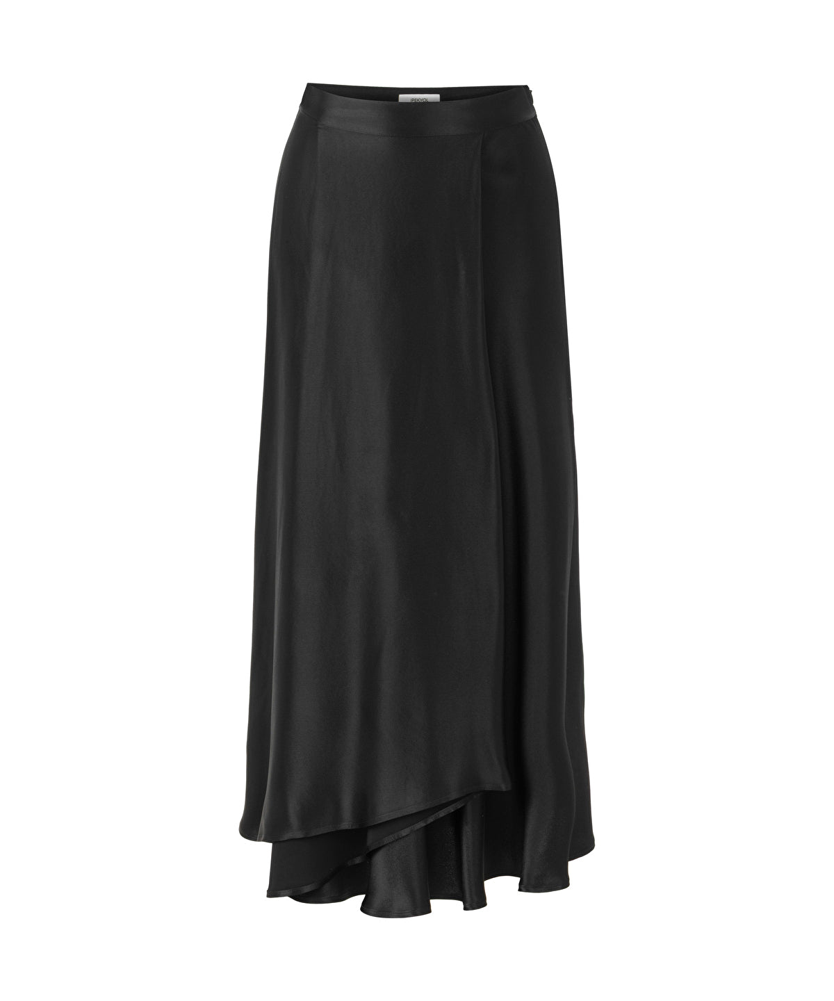 Zoomed Satin Midi Skirt