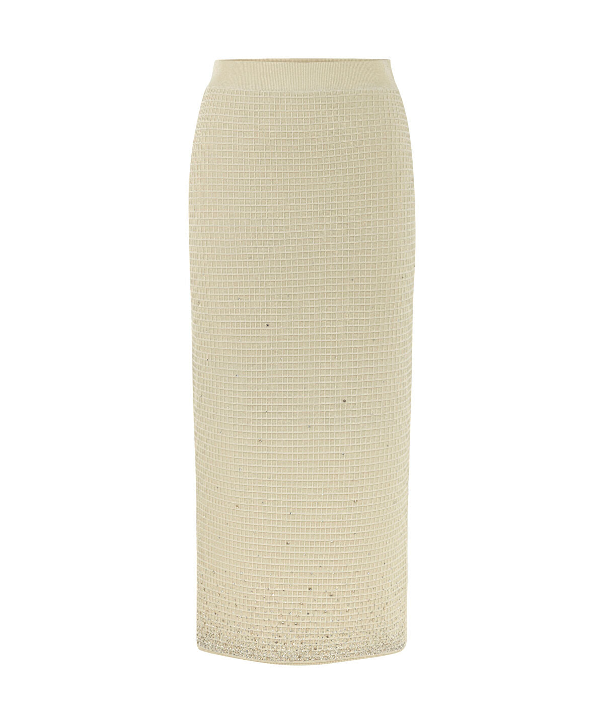 Zoomed Rhinestone Knit Skirt