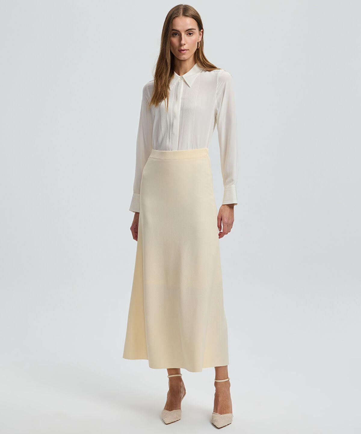 Zoomed A-Line Knit Skirt