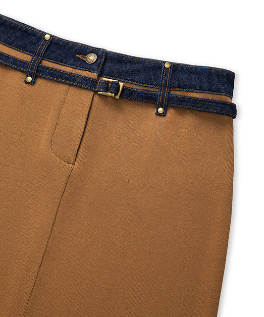 Belted Combination Skirt