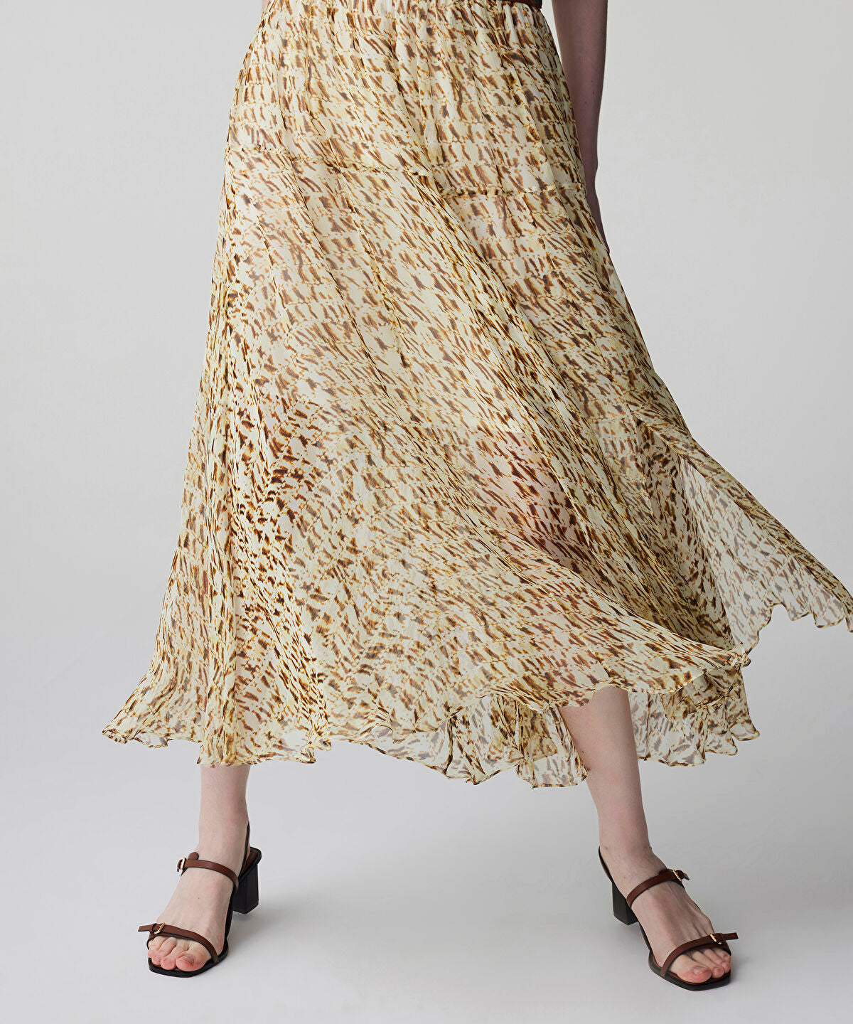 Zoomed Printed Viscose Skirt