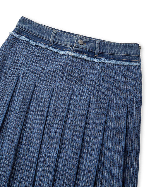 Combined Pleated Knit Skirt