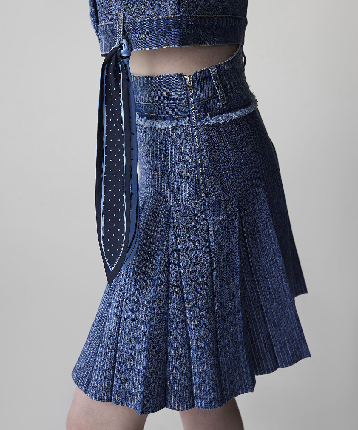 Zoomed Combined Pleated Knit Skirt