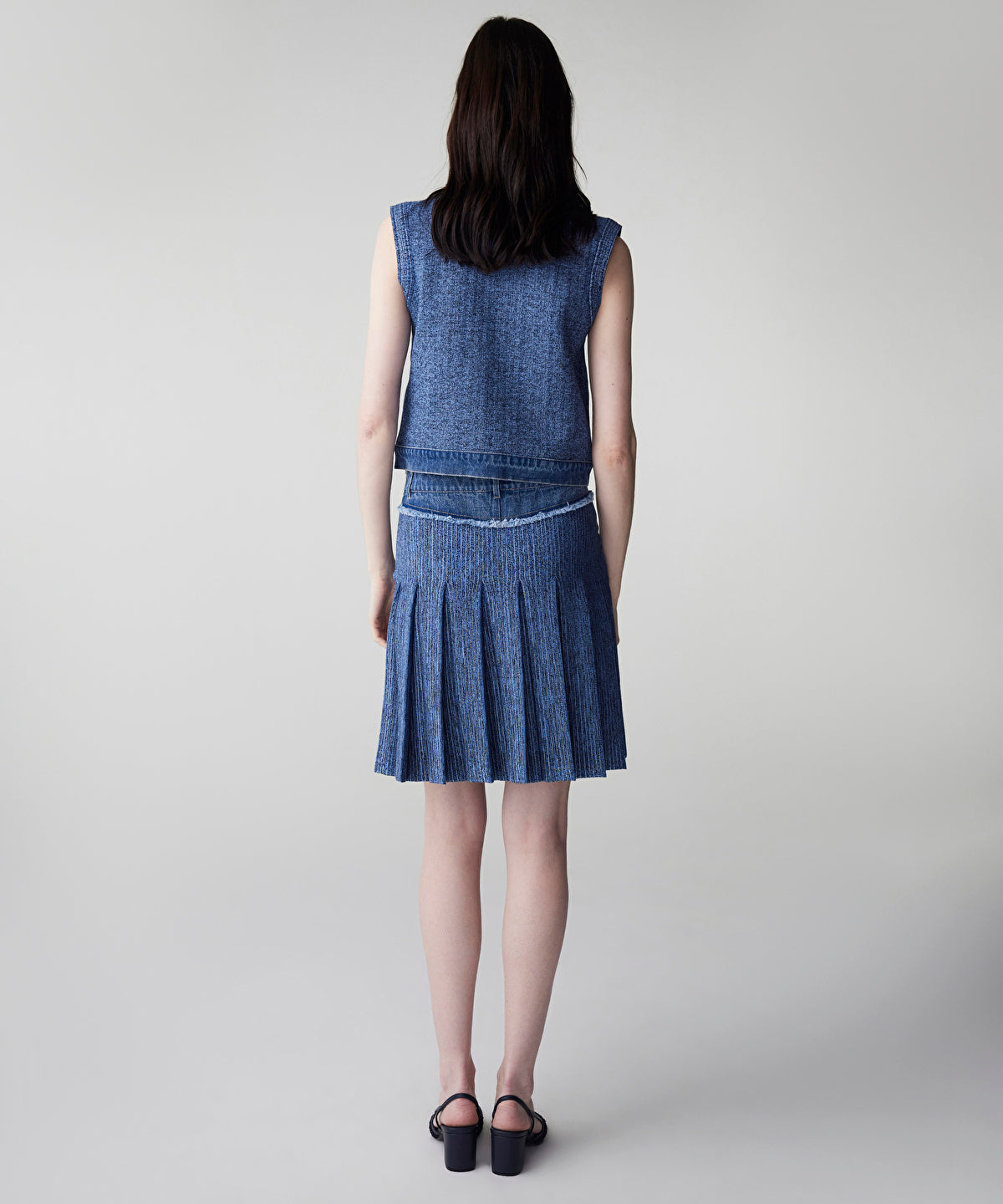 Zoomed Combined Pleated Knit Skirt