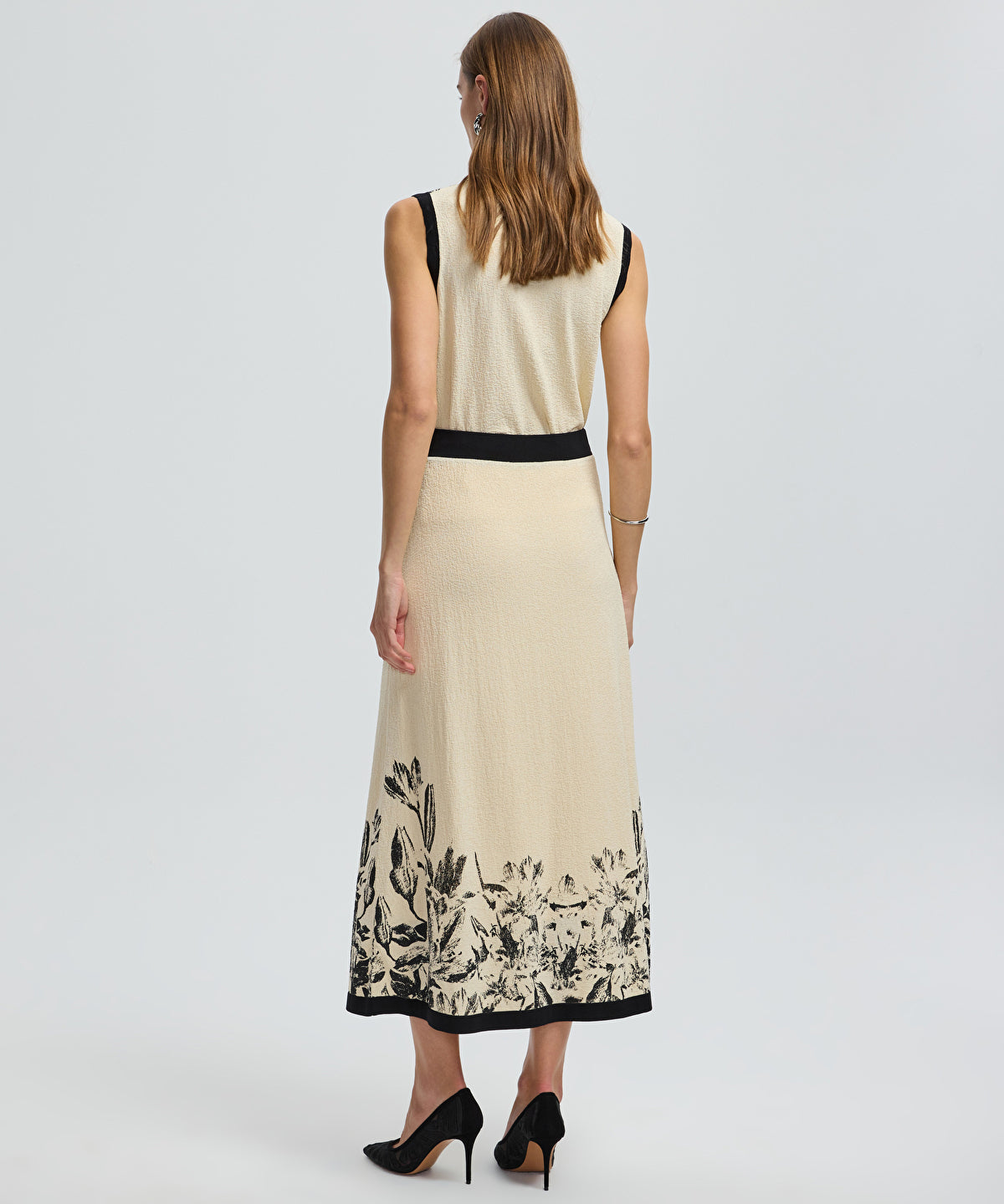 Floral Knit Midi Skirt