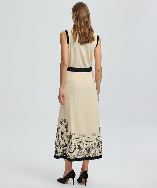 Floral Knit Midi Skirt