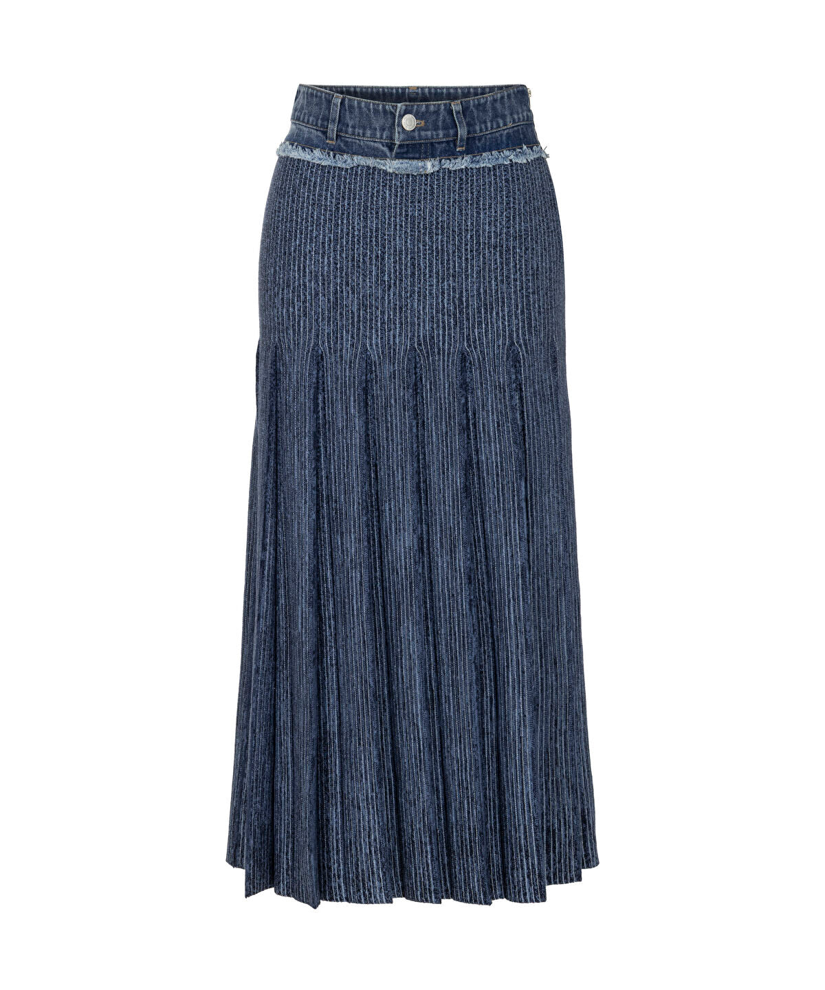 Pleated Denim Skirt