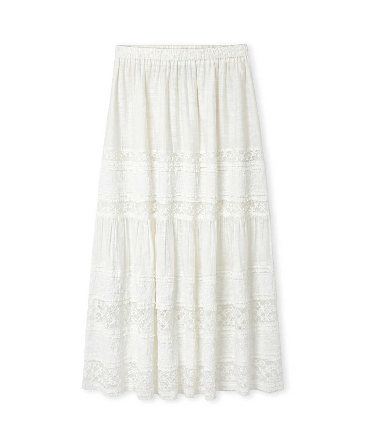 Lace-Trimmed Maxi Skirt