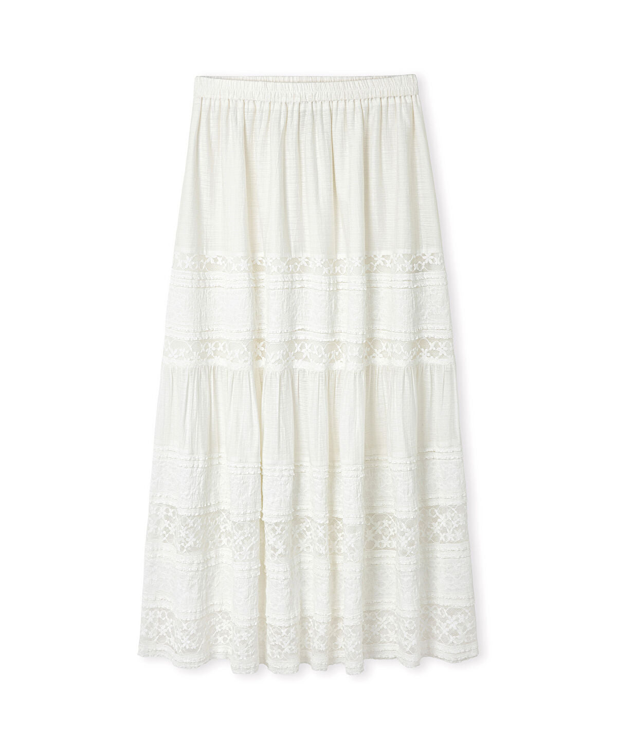 Zoomed Lace-Trimmed Maxi Skirt