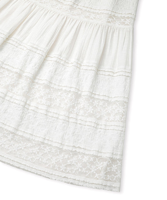 Lace-Trimmed Maxi Skirt