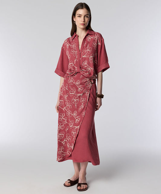 Embroidered Wrap Skirt