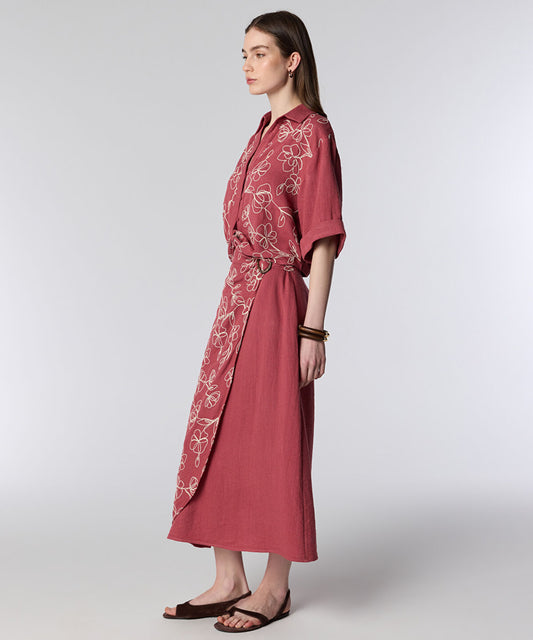 Embroidered Wrap Skirt