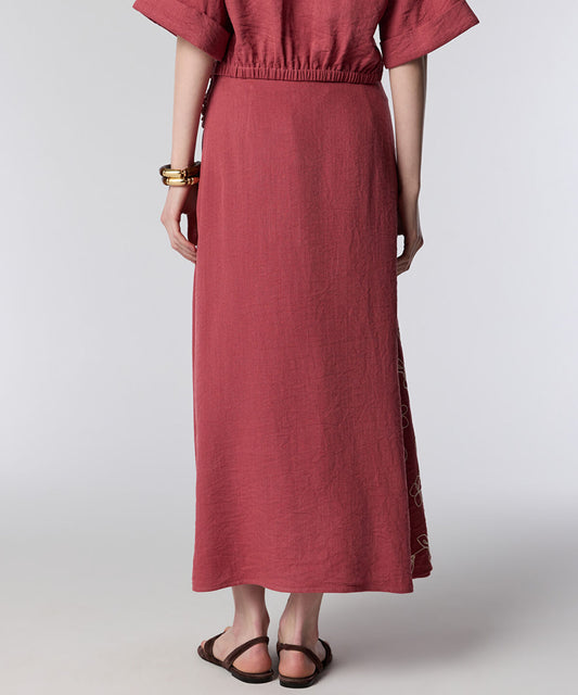 Embroidered Wrap Skirt