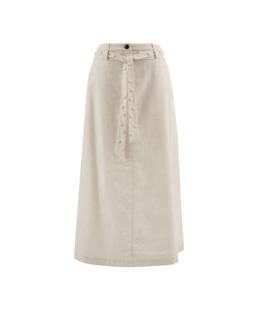 Midi Skirt with Studded Waistband