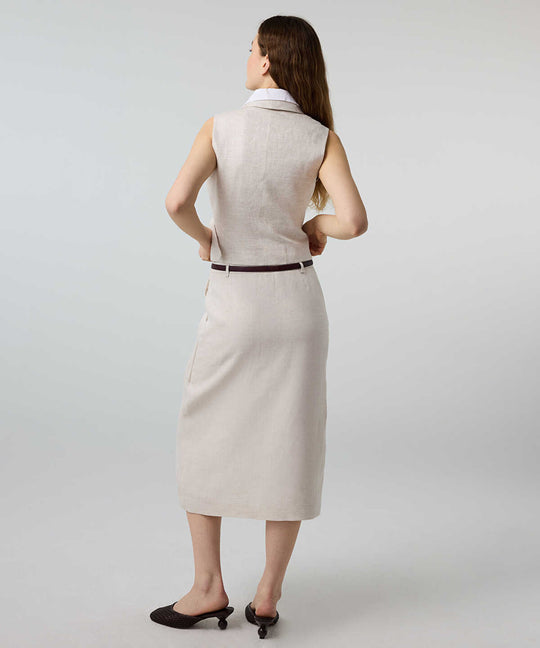 Belted Linen Skirt