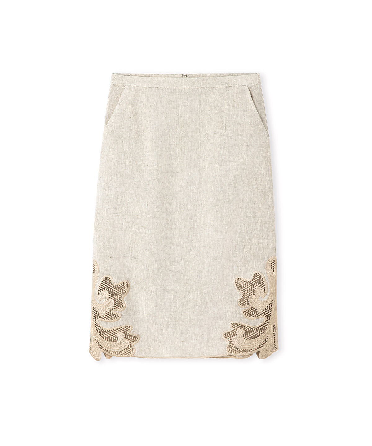 Zoomed Embroidered Linen Skirt