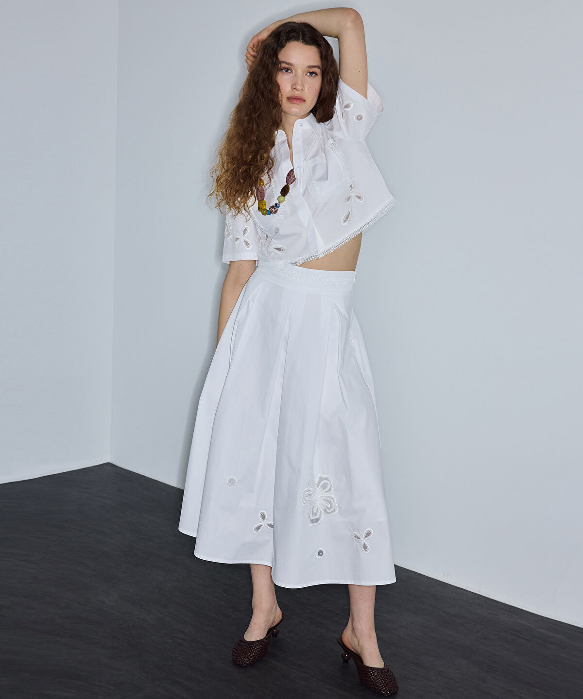 Zoomed Embellished A-Line Skirt