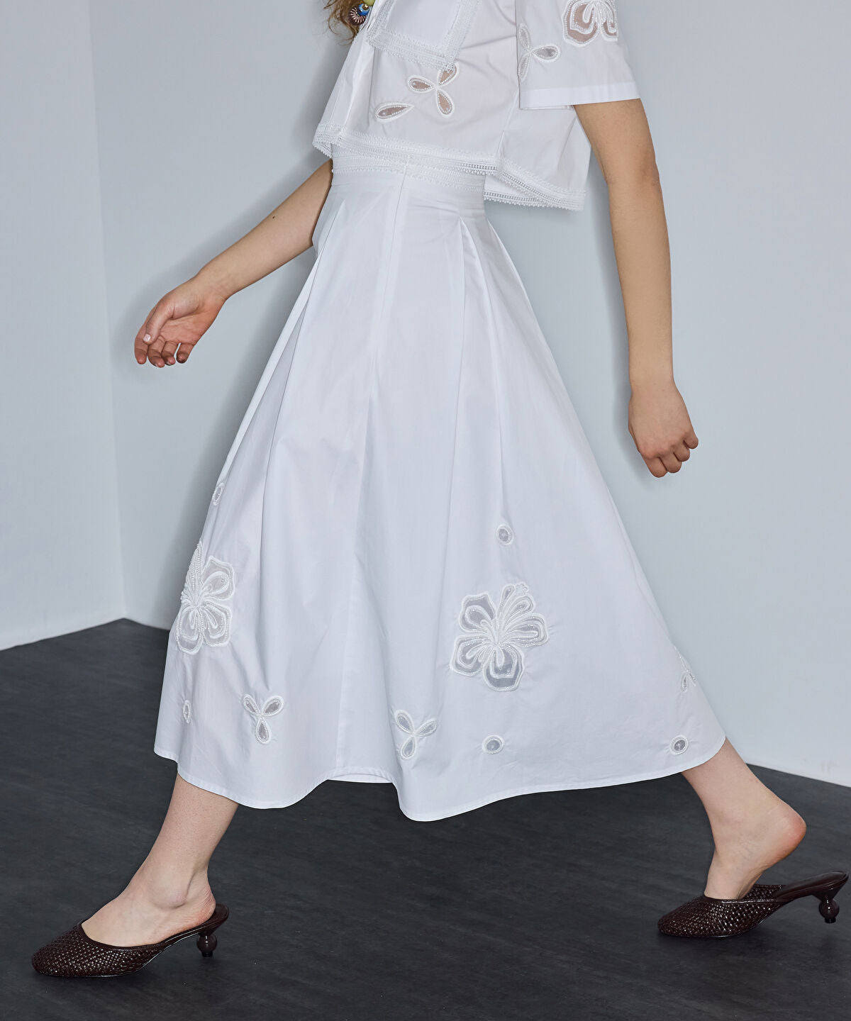 Zoomed Embellished A-Line Skirt