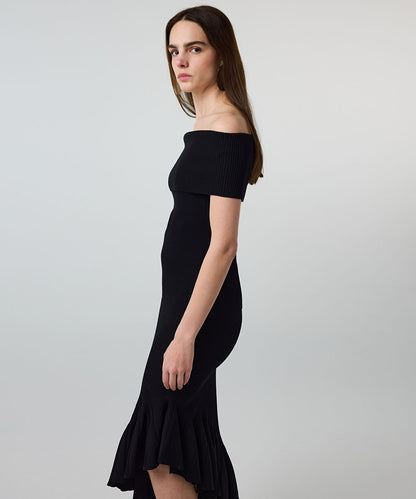 Asymmetric Knit Skirt