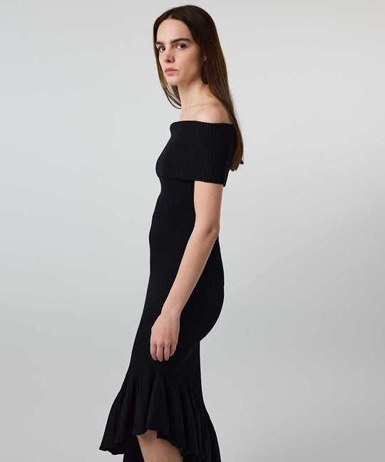 Asymmetric Knit Skirt