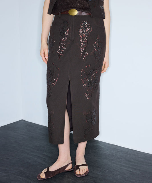 Embellished Pencil Skirt