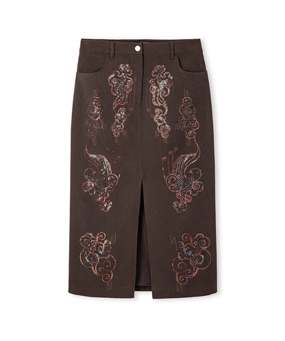 Embellished Pencil Skirt