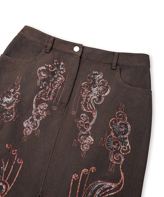 Embellished Pencil Skirt