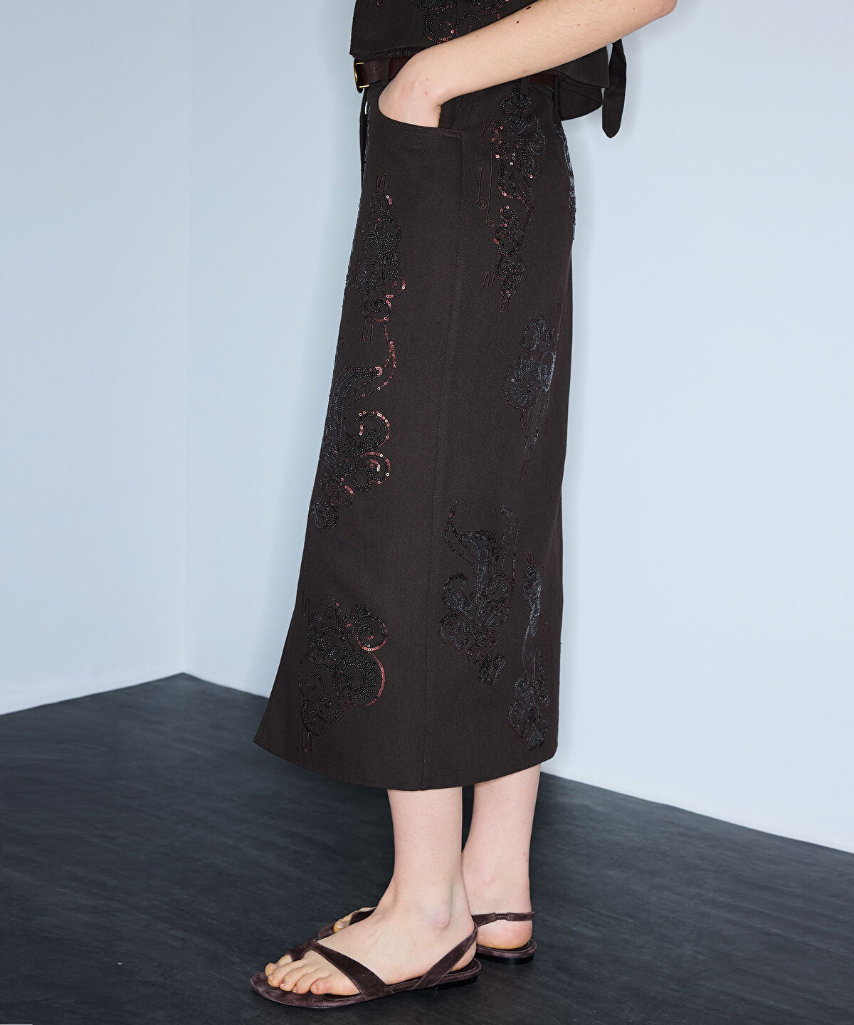Zoomed Embellished Pencil Skirt