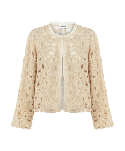 Tulle-Trim Beaded Jacket