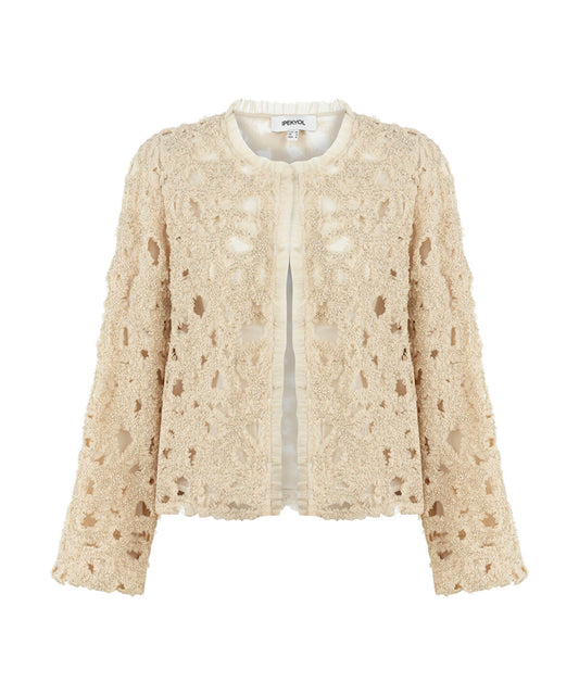 Tulle-Trim Beaded Jacket