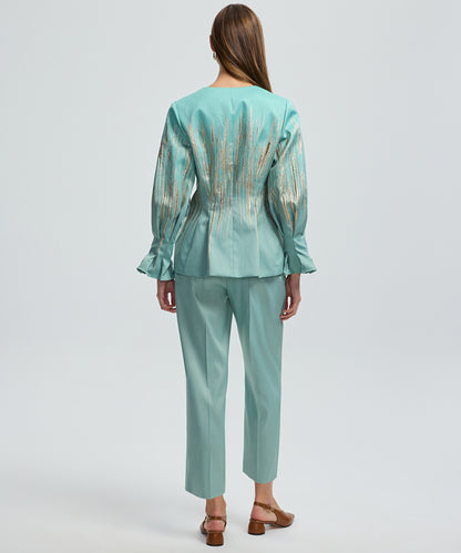 Jacquard Peplum Jacket 