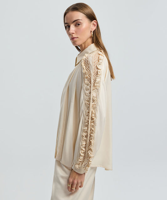 Mixed Knit Sleeve Jacket