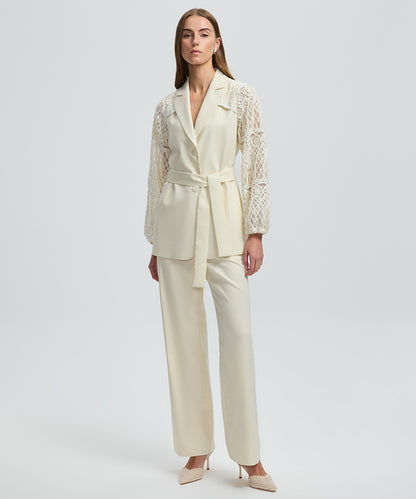 Embroidered Mixed Jacket