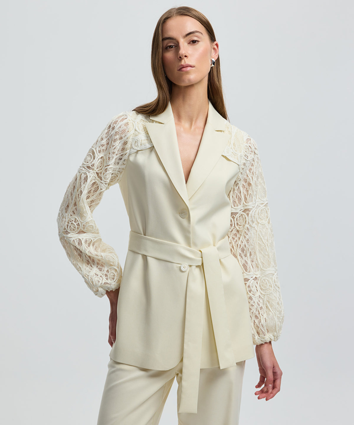 Zoomed Embroidered Mixed Jacket