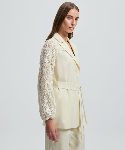 Embroidered Mixed Jacket