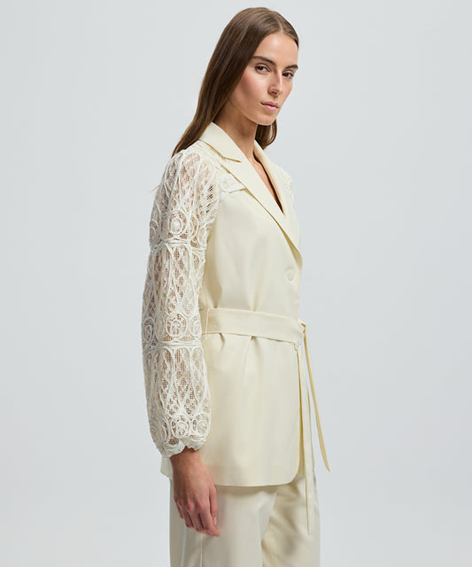 Embroidered Mixed Jacket