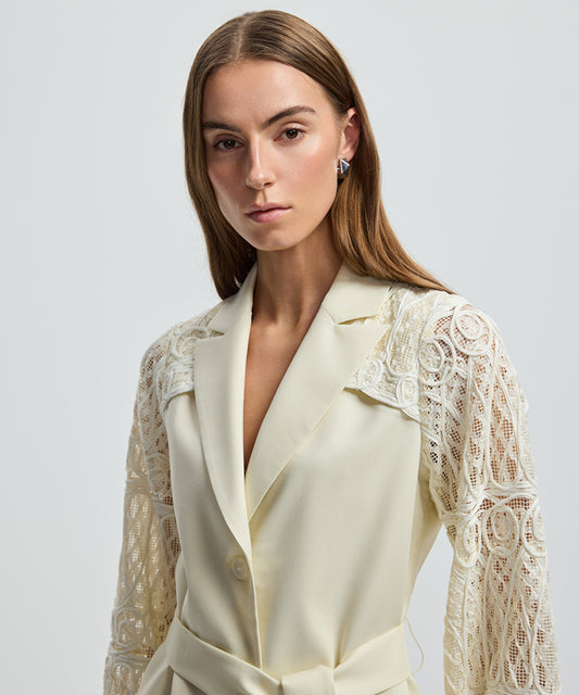 Embroidered Mixed Jacket