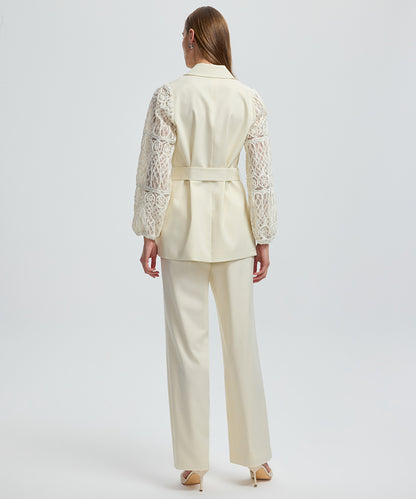 Embroidered Mixed Jacket